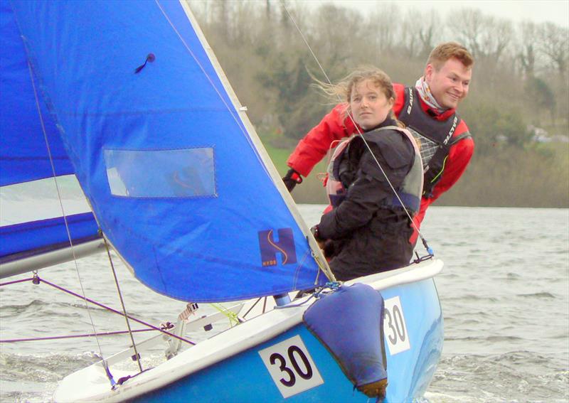 Exeter Excalibur team racing at Roadford Lake photo copyright Exeter University Sailing Club taken at Roadford Lake Sailing Club and featuring the Team Racing class