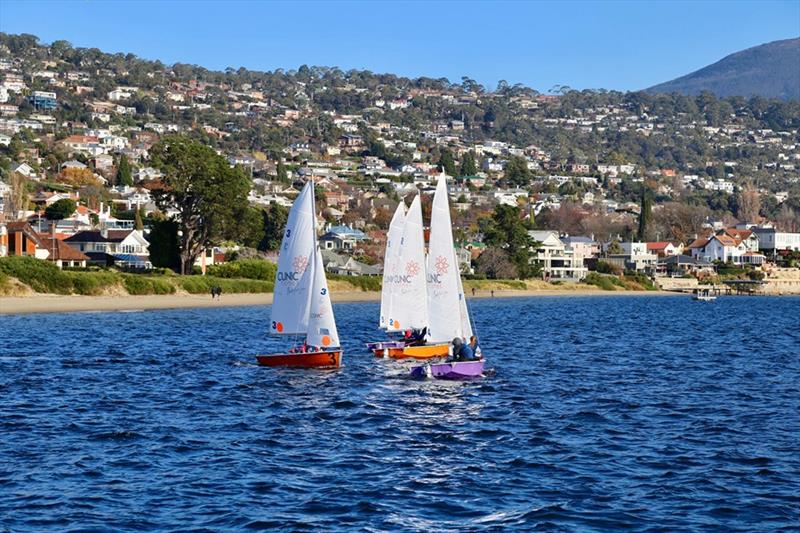 Final day at Australian Secondary Schools Team Racing Championships photo copyright Sam Tiedemann taken at Sandy Bay Sailing Club and featuring the Team Racing class