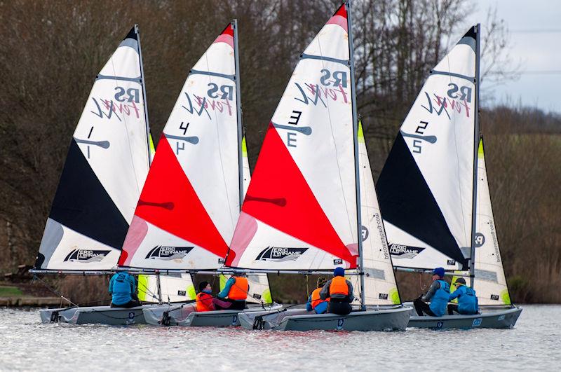 TopHats vs Mostly Newcastle during the NEYYSA North Region Youth & Junior Team Racing photo copyright Dave Wood taken at Ripon Sailing Club and featuring the Team Racing class