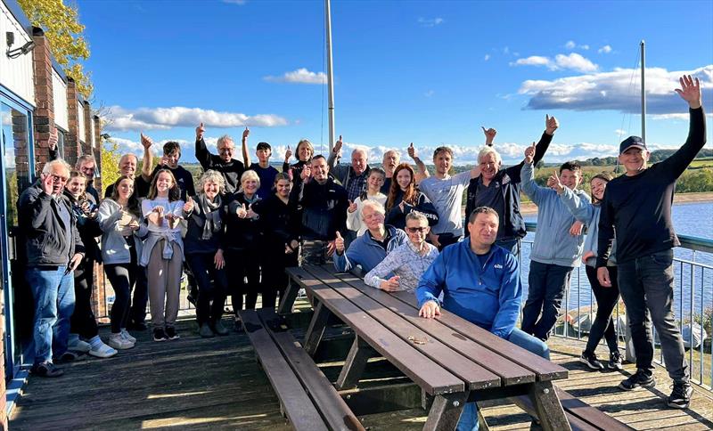 The Teams (about to refuel on cake) - Chelmarsh SC builds team racing skills and participation with new approach photo copyright Karen Iley taken at Chelmarsh Sailing Club and featuring the Team Racing class