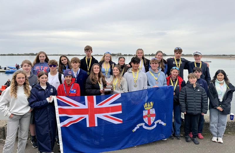 Royal Hospital School pupils at the Eric Twiname Youth and Junior National Team Racing Championships photo copyright RHS taken at Oxford Sailing Club and featuring the Team Racing class