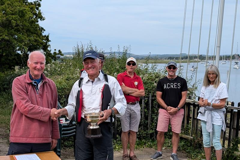 Barry Colgate receives Rose Bowl from Arthur Davey, Chair of TOA - Tideway Challenge at Bosham photo copyright Chris Hitchings taken at Bosham Sailing Club and featuring the Tideway class