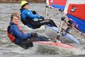 Tild Phillipps (SBSC) and Robin Hailey (WOBYC) during the Topper Eastern Area Championships at Snettisham Beach © Lizzie Hole