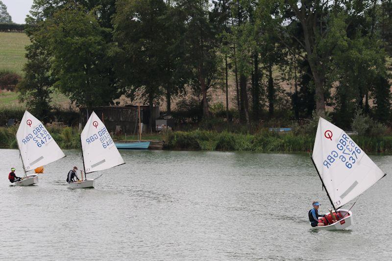 Overall winner Noah leads Tristan and William Shaw - Northamptonshire Youth Series final leg at Cransley photo copyright Matthew O'Neill taken at Cransley Sailing Club and featuring the Topper class