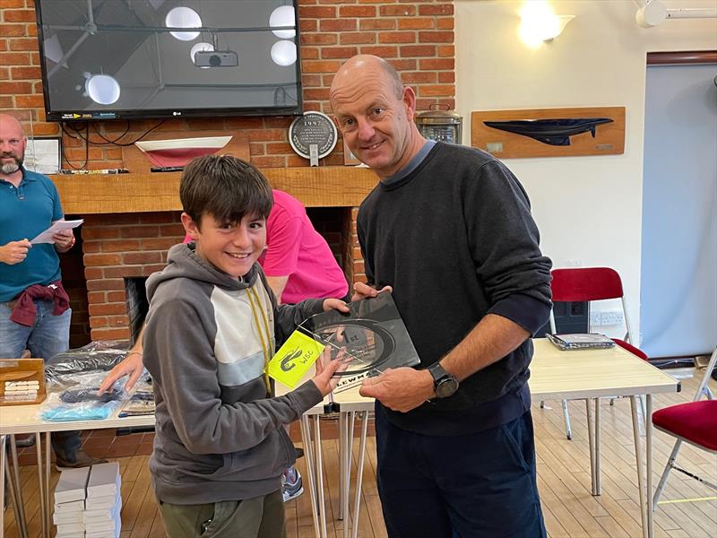 Ian Walker presents the prizes at the 2022 Topper End of Season Championships at Warsash photo copyright Roger Cerrato taken at Warsash Sailing Club and featuring the Topper class