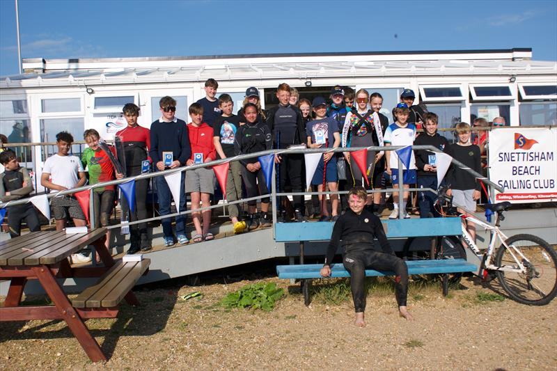 The competitors in the Topper Eastern Area Championships at Snettisham Beach photo copyright John Blackman Northwood taken at Snettisham Beach Sailing Club and featuring the Topper class