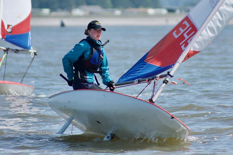 Emily Seaton (SBSC) during the Topper Eastern Area Championships at Snettisham Beach photo copyright John Blackman Northwood taken at Snettisham Beach Sailing Club and featuring the Topper class