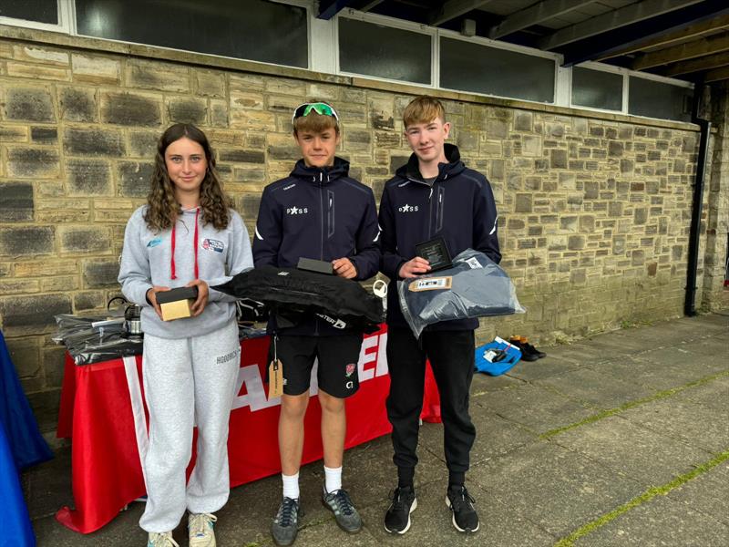 Topper National Series 5 at Derwent Reservoir: Holly Norton (Sailingfast and Rooster Team Rider), Harry Mills and Tom Semmens - photo © James Harle