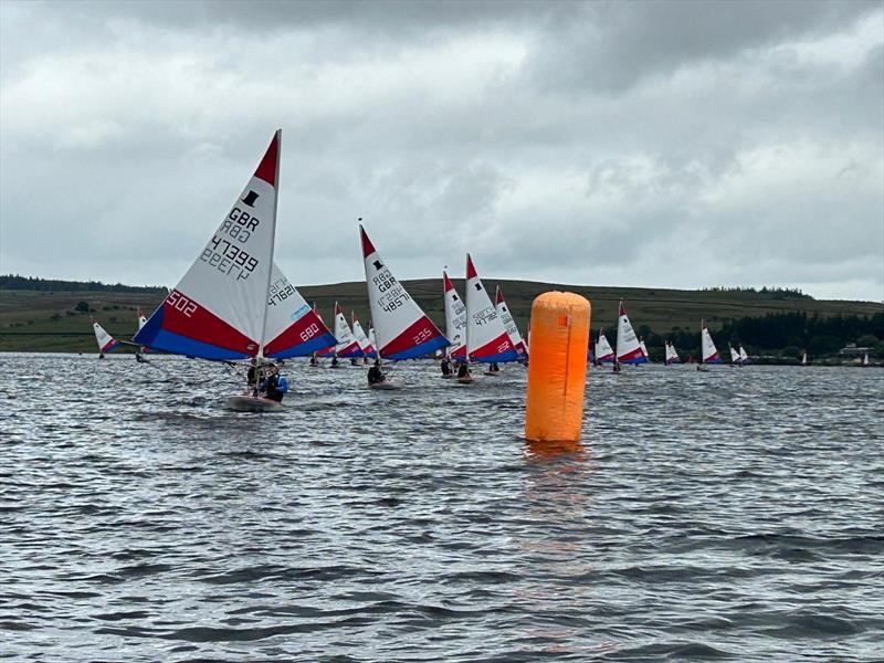 Topper National Series 5 at Derwent Reservoir: Holly Norton leading the race photo copyright Rob Broad taken at Derwent Reservoir Sailing Club and featuring the Topper class