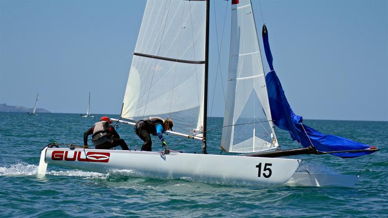 Pavlis and Pavlisova (CZE) lead around Mark 1 - Race 6 - Int Tornado Worlds - Day 3, presented by Candida, January 7, - photo © Richard Gladwell