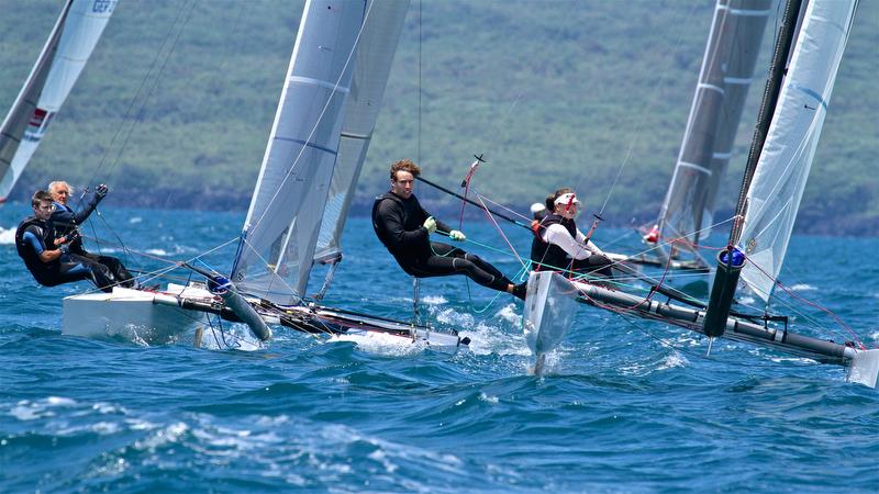 Top mark queue - Race 9 - Int Tornado Worlds - Day 5, presented by Candida, January 10, 2019 - photo © Richard Gladwell