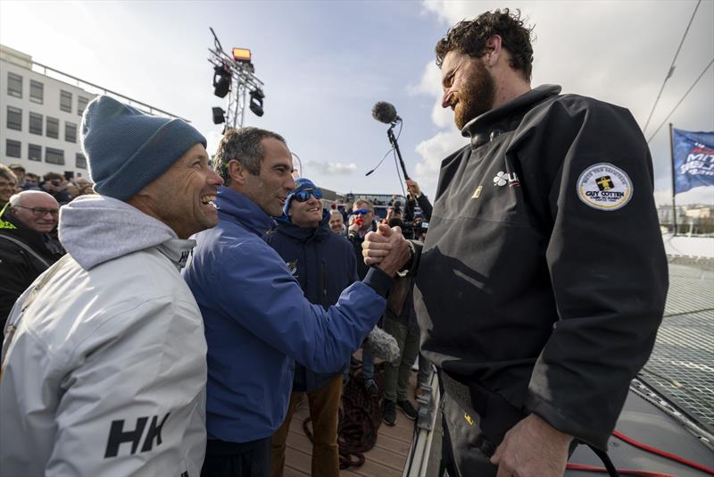 Anthony Marchand on Actual Ultim 3 finishes the Arkéa Ultim Challenge - Brest - photo © Alexis Courcoux