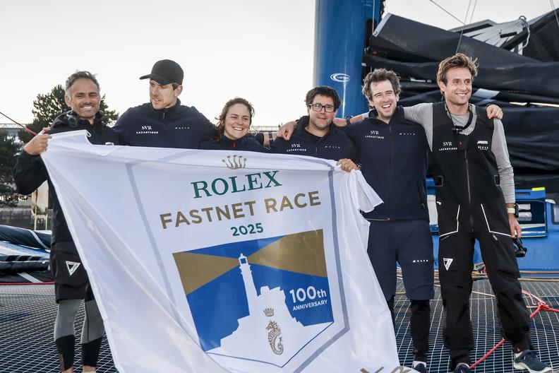 SVR Lazrtigue crew - Cherbourg - Rolex Fastnet Race - July 28, 2025 - photo © Paul Wyeth