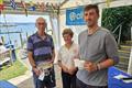 Second place Andrew and Tom Wilson, with Commodore Catherine Gore - Craftinsure UK Wayfarer National Circuit and Eastern Area Championship at Medway YC © Philip Clarabut