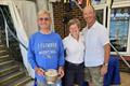 Event winners Michael McNamara and Simon Townsend, with Commodore Catherine Gore - Craftinsure UK Wayfarer National Circuit and Eastern Area Championship at Medway YC © Philip Clarabut
