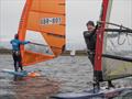 Gerry Ball winning the windsurfers races at Notts County SC First of Year Race © David Eberlin