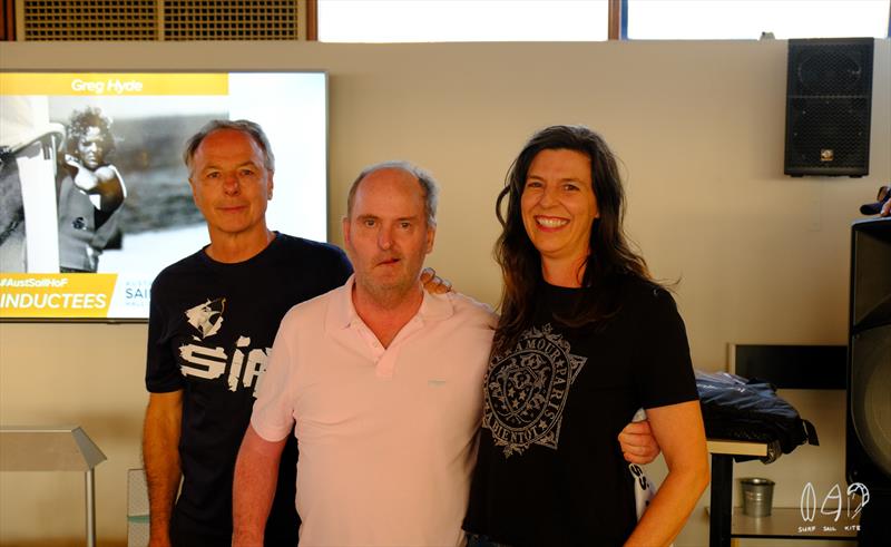 Greg Hyde being presented with his lifetime memberships. Pictured with other lifetime members Greg Johns and Karen Murden photo copyright Mitch Pearson / Surf Sail Kite taken at Brighton & Seacliff Yacht Club and featuring the Windsurfing class