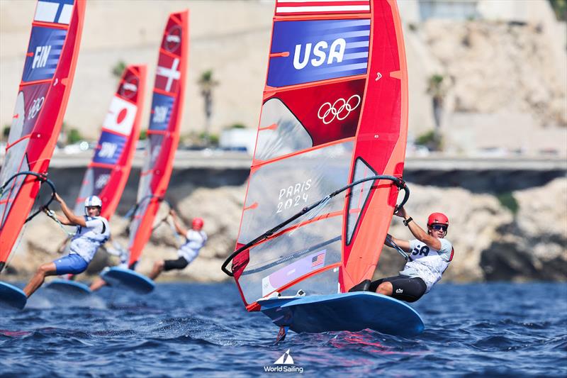 Noah Lyons (Clearwater, FL) competes in the Men's Windsurfing event at Paris 2024 - photo © World Sailing