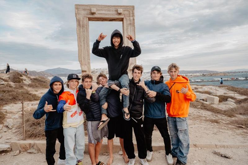 All the Juniors in front of the iconic Naxos landmark - 2024 FPT Naxos - photo © PROtography Official