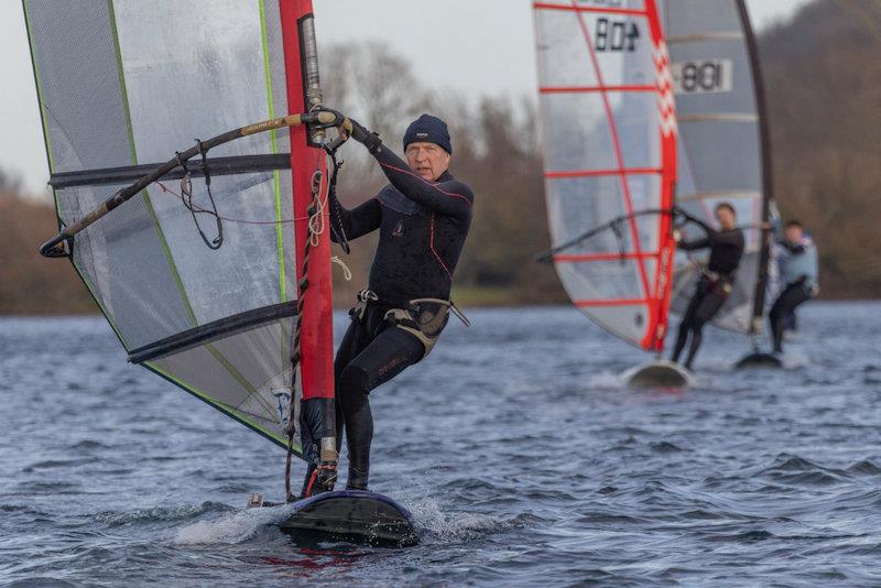 Gerry Ball, windsurf winner, leading the fleet at Notts County Sailing Club County Cooler - photo © David Eberlin