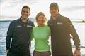 From left: Blair Tuke, Barbara Kendall and Peter Burling will be leading the #Foil4TheGulf on May 14 at Royla Akrana YC © Josh McCormack
