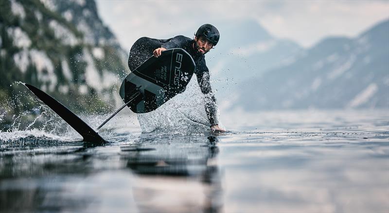 Not completely foiled by the lack of wind - Pascucci WingFoil Racing World Cup Campione del Garda 2023, Day 1 photo copyright IWSA media / Robert Hajduk taken at  and featuring the Wing Foil class