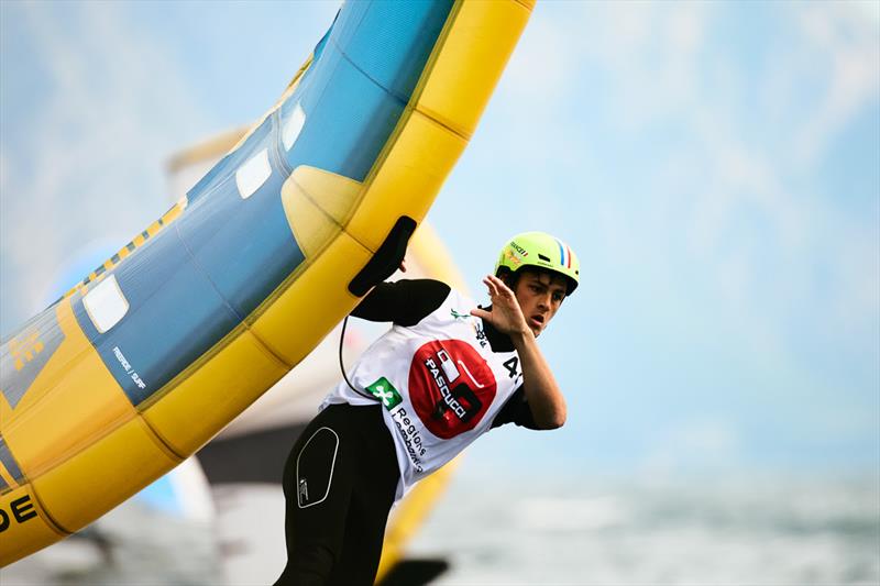 High precision manoeuvre from world champion Ghio - Pascucci WingFoil Racing World Cup Campione del Garda 2023 - Day 2 - photo © IWSA media / Robert Hajduk