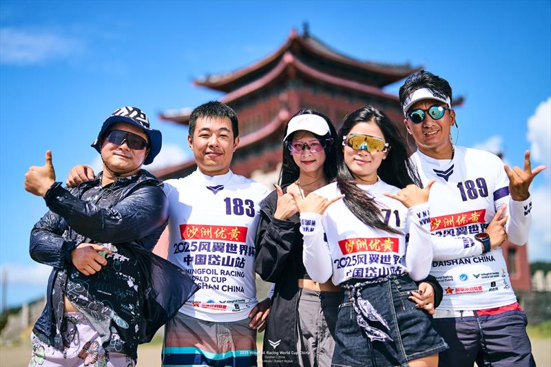 Local sailors are showing their strength ih home waters - 2025 WingFoil Racing World Cup China - Day 1 - photo © IWSA media / Robert Hajduk