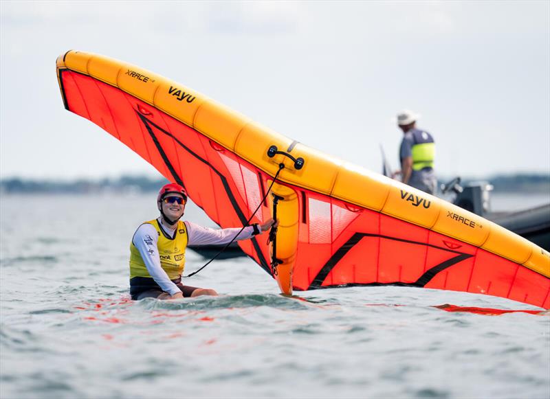 Despite no further races were held, yet the wingfoilers were in high spirits. Kiel's Yannik Holste was the top finisher in two races and can now call himself the Kieler Woche champion - photo © Sascha Klahn / Kieler Woche
