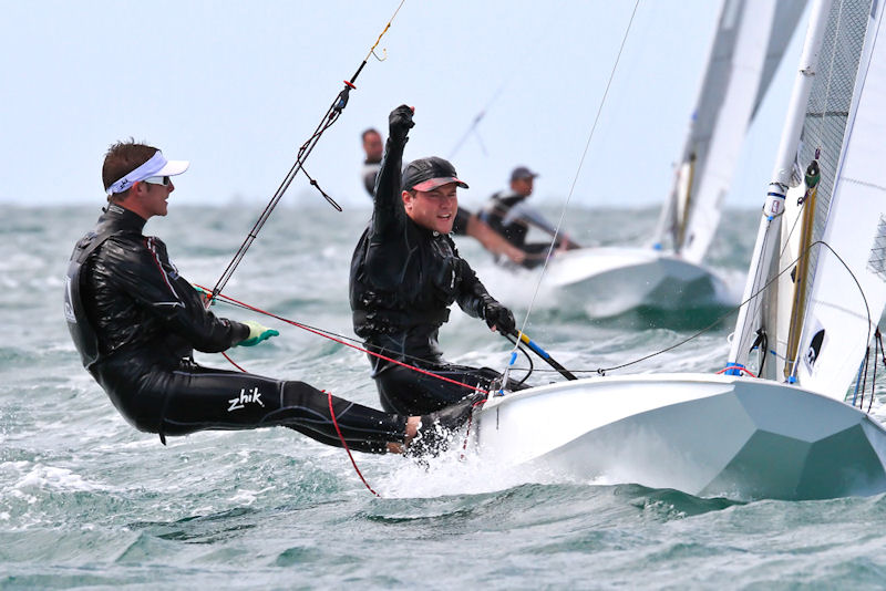 Zhik/P&B Race Team Sailors Tom Gillard and Sam Brearey winning this month's Fireball Worlds Championships in Mandurah, Western Australia photo copyright Tom Gruitt / www.fotoboat.com taken at Mandurah Offshore Fishing and Sailing Club and featuring the  class